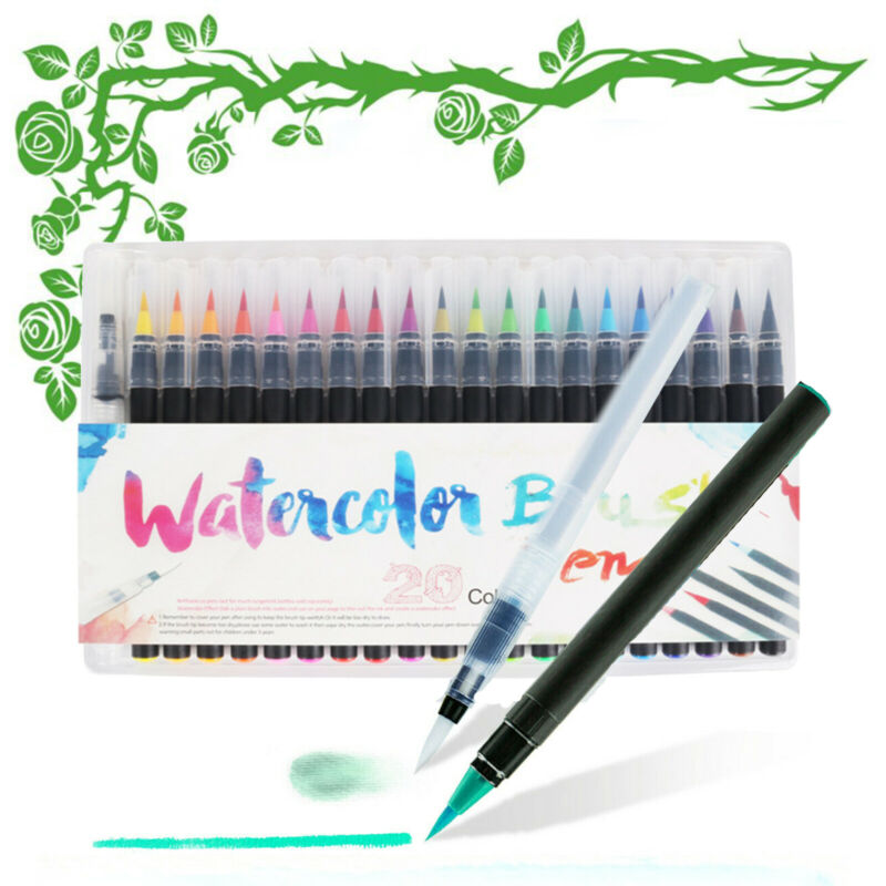 Pinselstifte Set 20+1 Aquarell Farben Kalligraphie Hand-lettering Bullet Journal